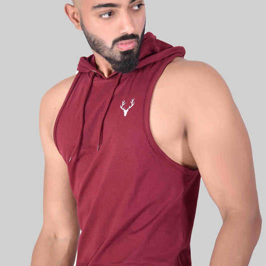 Bold Hooded Tank Top 2.0 (Maroon) - Stag Clothing
