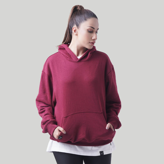 Oversized Rest Day Unisex Hoodie (Maroon) - Stag Clothing