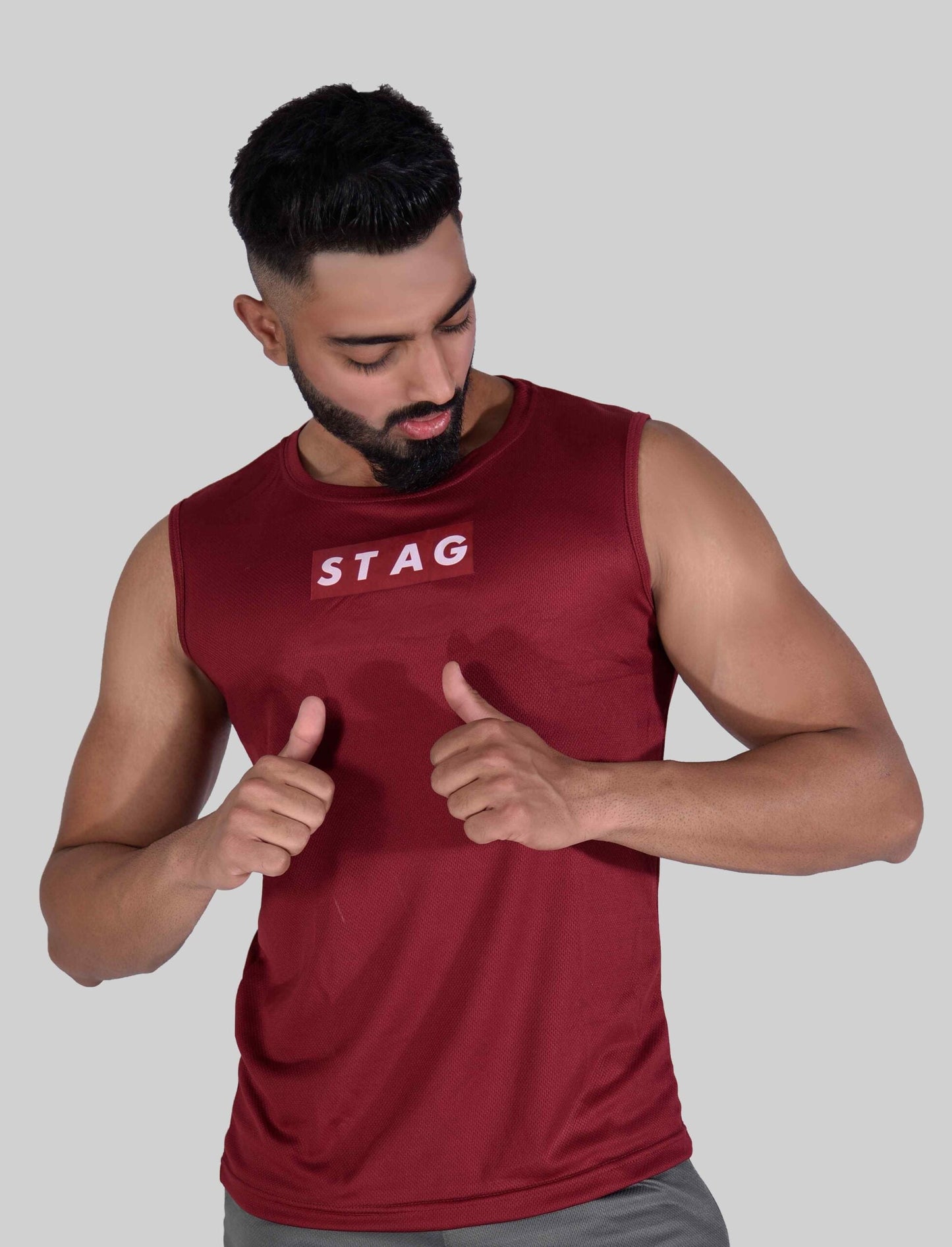 4.0 Thunder Tank Top (Maroon) - Stag Clothing
