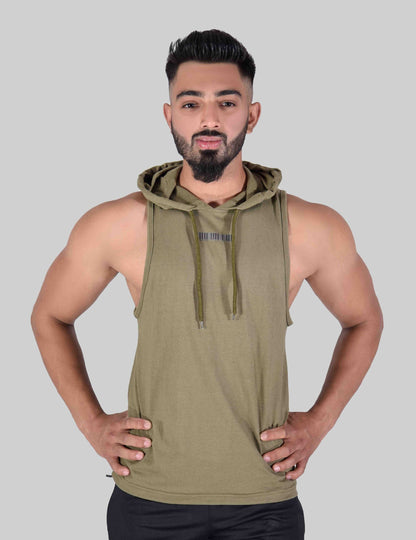 Bold Hooded Tank Top 3.0 (Olive) - Stag Clothing 