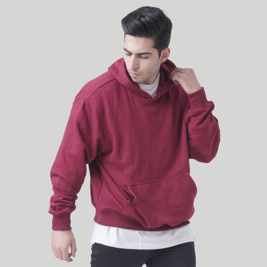 Oversized Rest Day Unisex Hoodie (Maroon) - Stag Clothing 