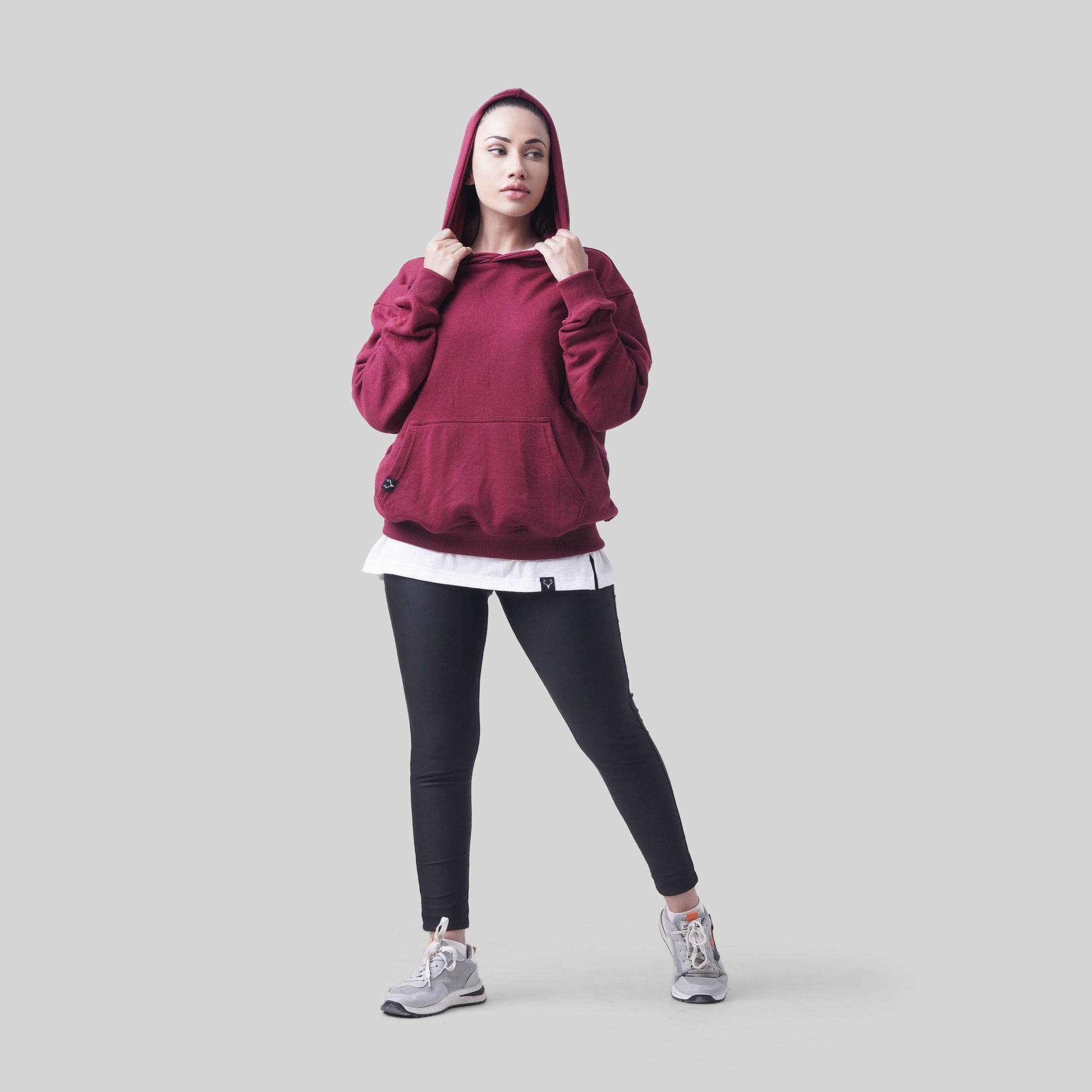 Stag Oversized Rest Day Unisex Hoodie (Maroon) - Stag Clothing 