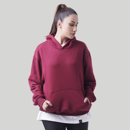 Stag Oversized Rest Day Unisex Hoodie (Maroon) - Stag Clothing 