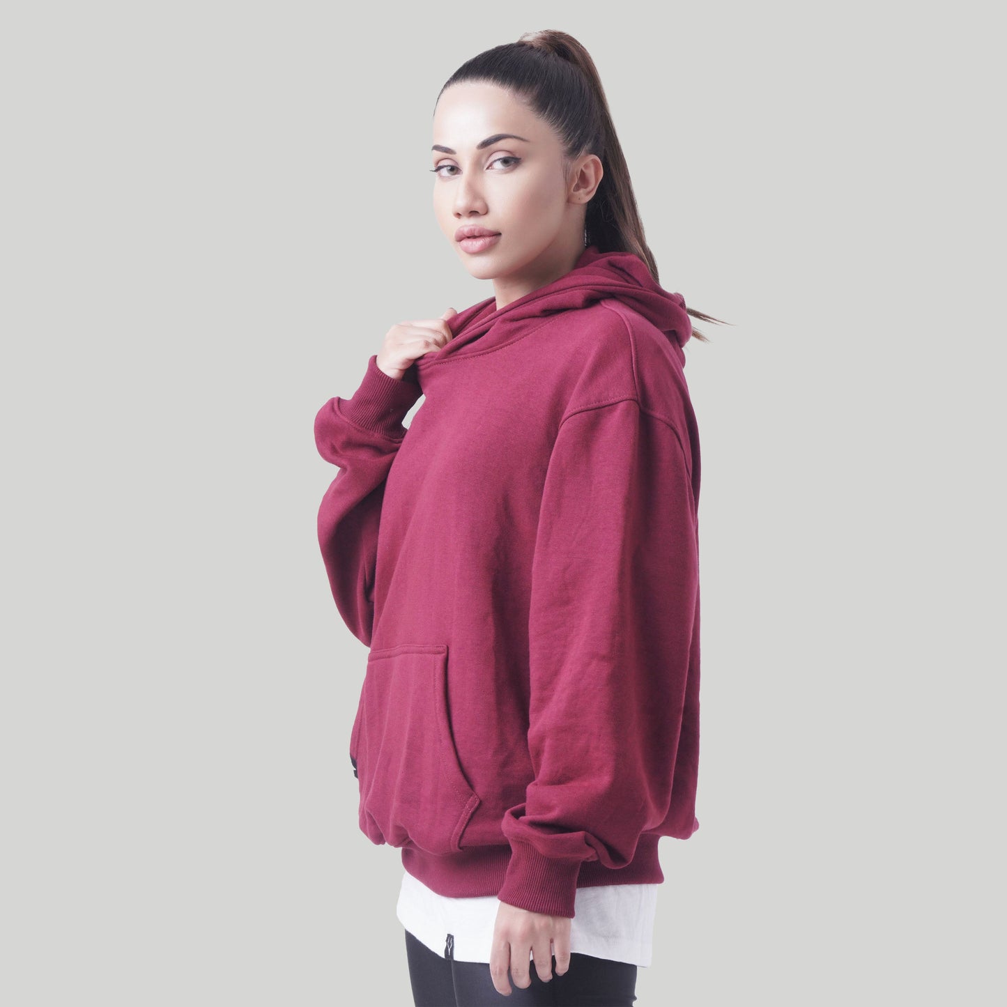 Stag Oversized Rest Day Unisex Hoodie (Maroon)