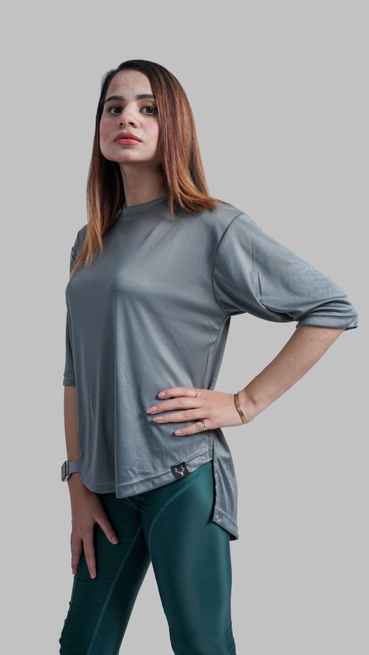 Women Fraction Tee 1.0 (Dark Grey) - Stag Clothing 