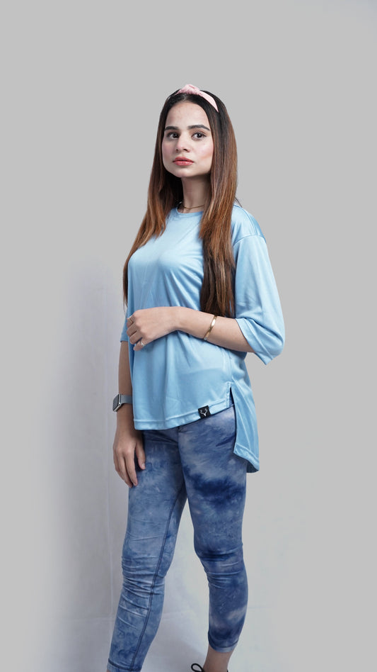 Women Fraction Tee 2.0 (BLUE) - Stag Clothing 
