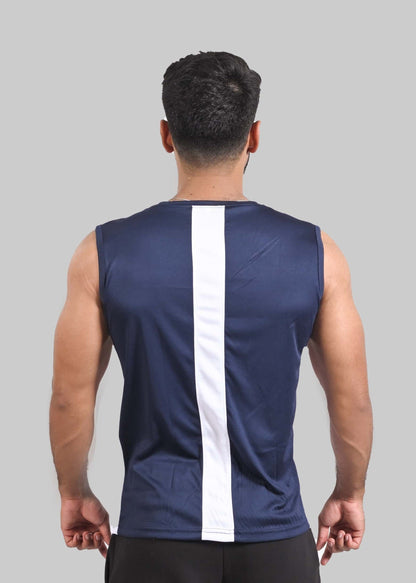 Performance Tanktop (NAVY BLUE & WHITE) - Stag Clothing 