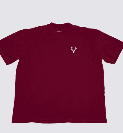 Power Oversized Tee (Maroon) - Stag Clothing 