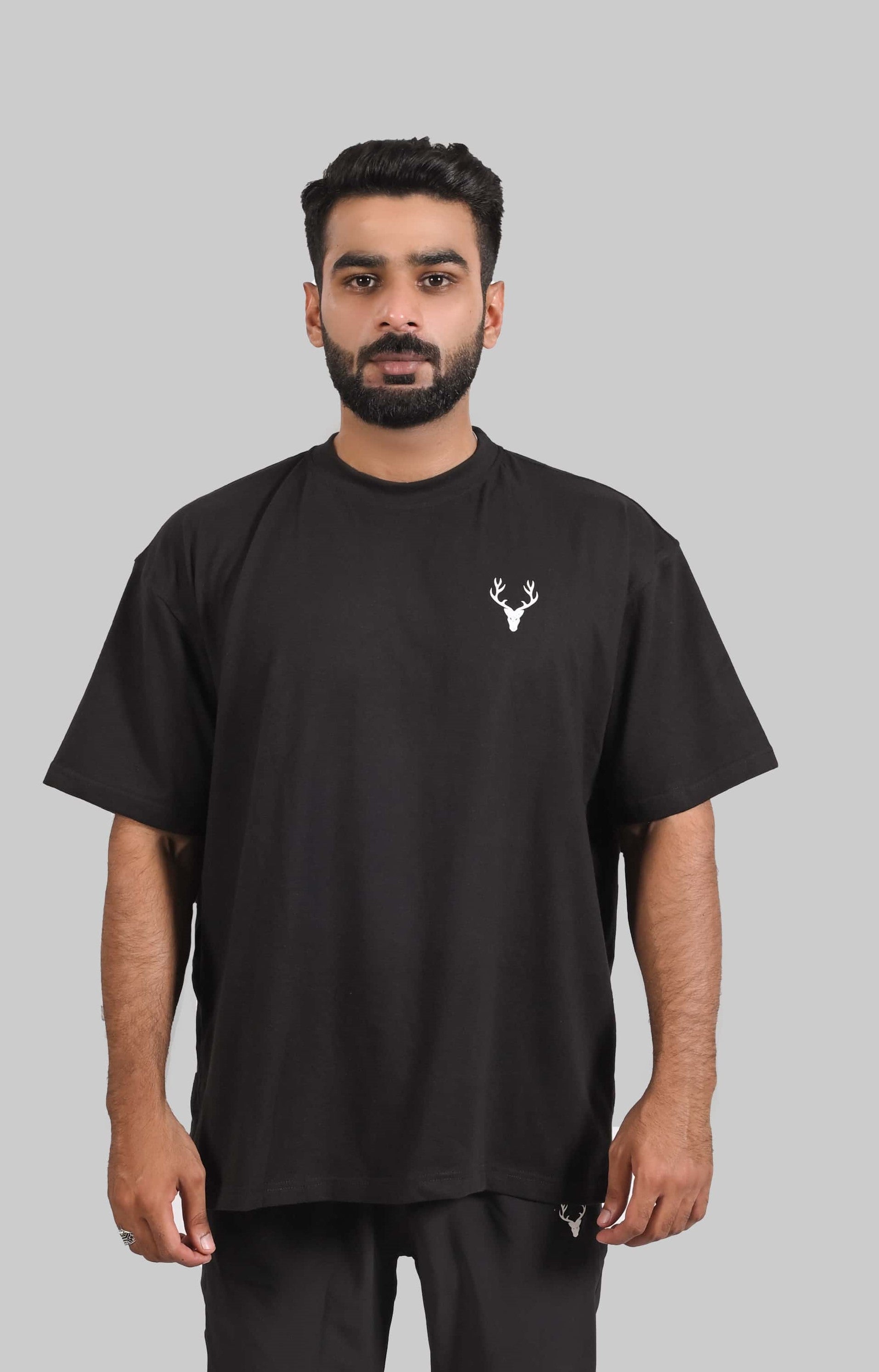Power Oversized Tee ( Black ) - Stag Clothing 
