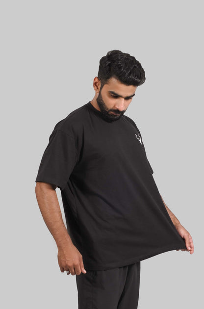 Power Oversized Tee ( Black ) - Stag Clothing 