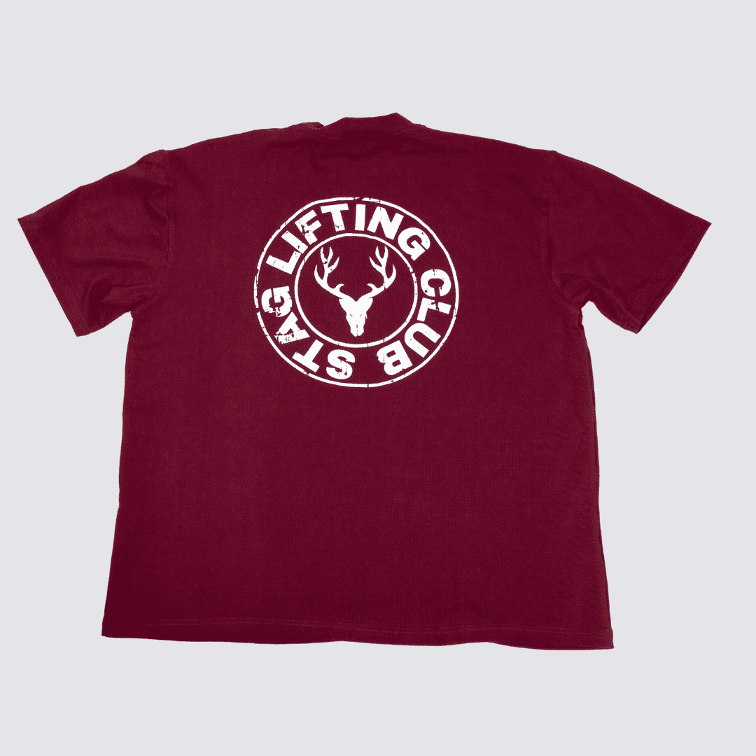 Power Oversized Tee (Maroon) - Stag Clothing 