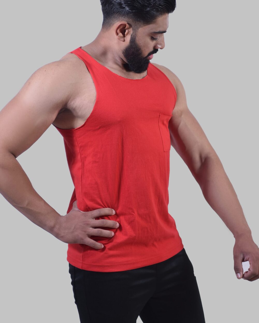 STGCL Raw Edge Tank Top 1.0 (Red) - Stag Clothing 