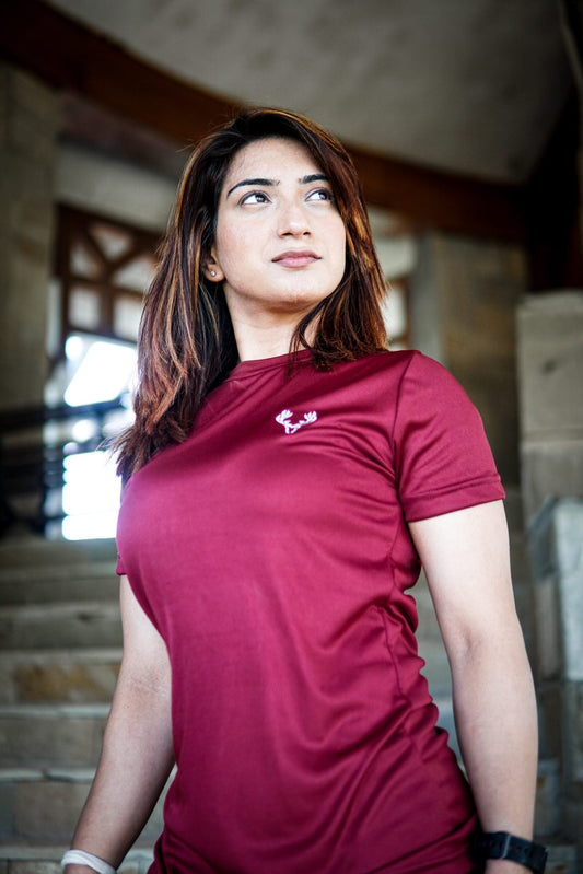 Stag Women Maroon Tee - Stag Clothing 